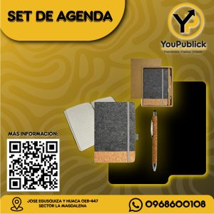 Set de Agenda de Corcho