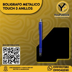 Bolígrafo Metálico Touch 3 Anillos