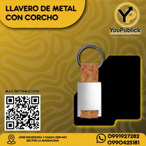 Llavero Metálico Banda de Corcho