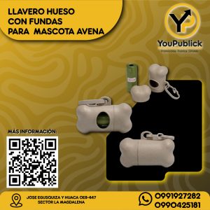 Llavero Hueso de Avena  con Fundas para Mascota