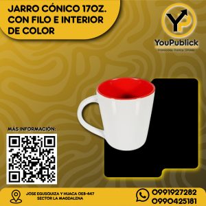 Jarro Cónico con Filo e Interior con Color