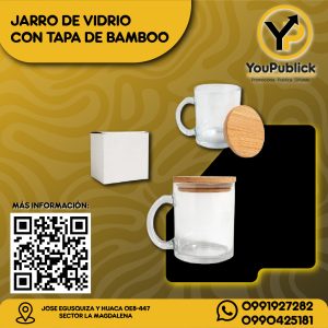 Jarro de Vidrio con Tapa de Bamboo