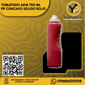 Tomatodo  AKM 450ml PP Cóncavo Sólido Rojo