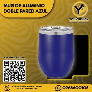 Mug de Aluminio Doble Pared Azúl