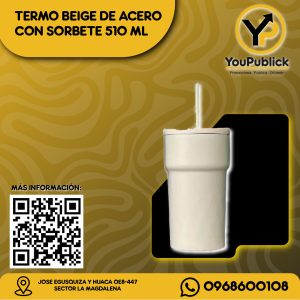 Termo Beige de Acero con Sorbete 510ml
