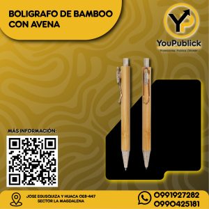 Bolígrafo de Bambo con Avena