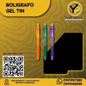 Bolígrafo Gel Tin