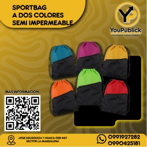 Sport Bag Semi Impermiable Dos Colores